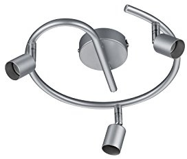 Reality Leuchten R80913987 Paris, Deckenleuchte, Metall, GU10, Titanfarbig, 26 x 26 x 12 cm |
