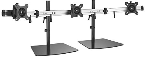 HFTEK 3-Fach-Monitor Tisch Stand Ständer Halterung Halter Tischhalterung für DREI Bildschirme von 15 – 27 Zoll (MP230S-N)