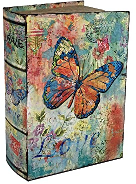 Hohles Buch mit Geheimfach Schmetterling Buchversteck Nostalgie 27cm