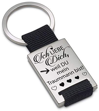 Lieblingsmensch Schlüsselanhänger Modell: Ich liebe Dich, weil Du mein Traummann bist. - Textil