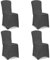 Deuba® Stuhlhussen 4er Set Grau Stretch Dehnbar 30°C Waschbar Hochzeit Stuhlbezug Hussen für Stühle Bezug Überzug Cover Esszimmerstühle ohne Armlehne