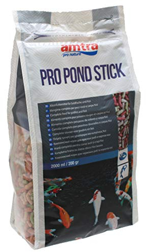 Amtra Pro Pod Stick - Mangime completo per carpe koi, pesci rossi d'acquario e laghetti ornamentali, in stick galleggianti di 12-14 mm, 2 litri