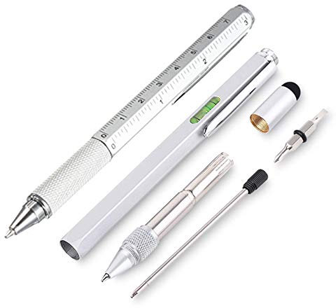 6-in-1 Multi-Purpose Gadget by Keep It Handy | Includes Writing Pen, Cross & Flat Head Screwdrivers, Spirit Level, Ruler, Stylus