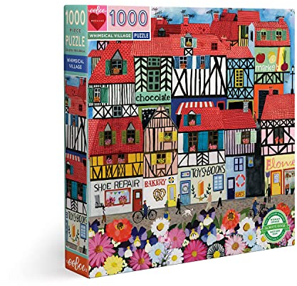 eeBoo PZTWSV 1000 Teile Whimsical Dorf Puzzle aus recyceltem Karton für Erwachsene, Mehrfarbig