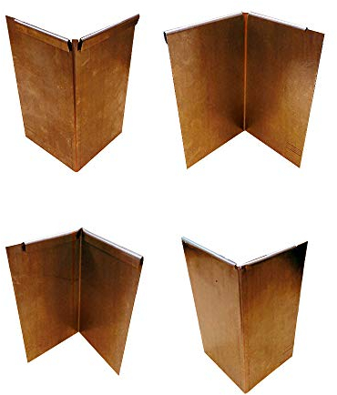 Ecke innen und aussen Rasenkante 1,0mm 15, 18cm Corten Stahl Edelrost Mähkante Beeteinfassung Umrandung Metall Magic Rasen CF (Ecke innen, 15)