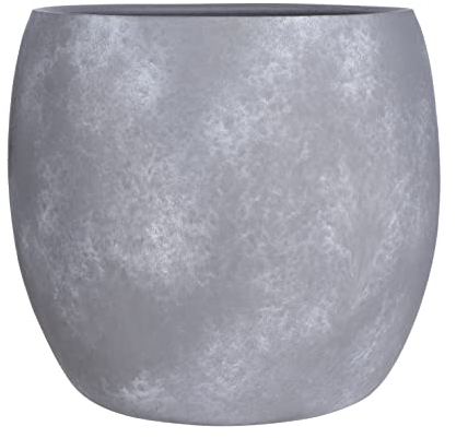 Mica Decorations Lester Blumentopf – H 35 x Ø 38 cm – Terrakotta – Hellgrau