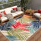 TAPISO Patio Teppich Outdoor Indoor Creme Mehrfarbig Blätter Wetterfest Sisaloptik Strapazierfähig Wohnzimmer Terrasse Balkon ÖKO-TEX 200 x 300 cm