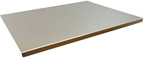 PRM Acciai Tagliere Acciaio Inox - Tagliere da Cucina e Spianatoia Acciaio Inox per Impastare Pizza, Pane, Pasta Sfoglia, Cioccolato e Dolci. - Larg. 600x560 Piega 20mm