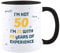Funny 50th Birthday Gift for Women Men, Turning 50 Years Old Coffee Mug, Joke Party Cup Best Adult Birthday Presents for Dad Mum Friends Sister Her Him (Black)