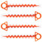 Andes Orange Heavy Duty Ground Anchor Camping Stake Threaded Tent & Gazebo Pegs (pack of 4)