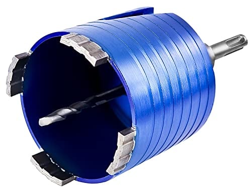 S&R Scie Cloche Trepan Couronne diamant Carotteuse Béton + Adaptateur SDS-plus M16 + Forets 8x120mm + cale d'extraction (72 mm)