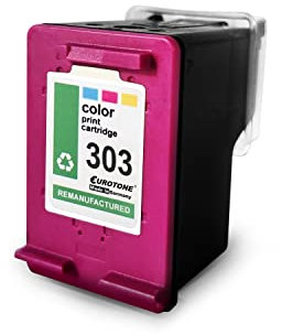 Eurotone 1x Tintenpatrone kompatibel für HP 303 Envy Photo 6230 ersetzt 303XL CMY Cyan Magenta Yellow