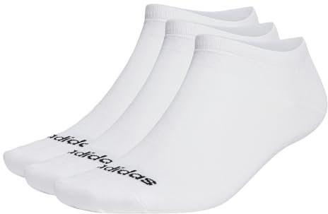 adidas Unisex Thin Linear Low-Cut Socken, 3 Paar White/Black 43-45