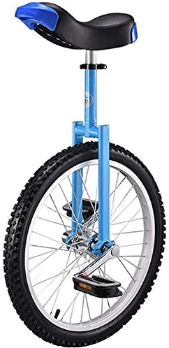 Einrad-Einrad, 61 cm/50,8 cm/45,7 cm/40,6 cm/40,6 cm, für Kinder/Erwachsene, blaues Laufrad mit verstellbarem Sitz und rutschfestem Pedal, ab 9 Jahren (Farbe: Farbe: Blau, 46 DE