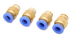 Lot de 4 raccords pneumatiques R 1/8 vers 6 mm IQS, raccord enfichable Push In pour air comprimé (R 1/8 - 6 mm)