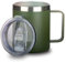 camako Coffee Mug with Lid and Handle, 350ml/12oz,Double Wall Vacuum Stainless Steel Travel Coffee Mug Spill Proof,Dishwasher Safe, Reusable Coffee Cup (Olive Green)