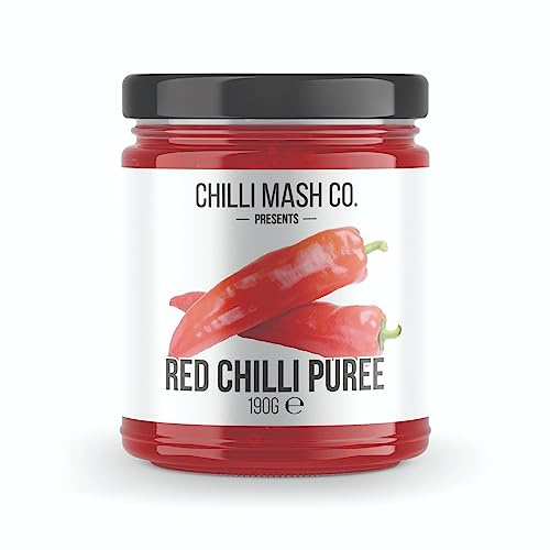 Red Chilli Puree 190g - Chilli Mash Co - Vegan, Hot and Spicy Paste for Cooking Made with Red Chillies