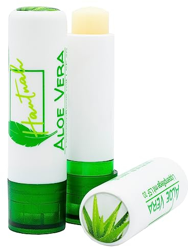 kda Aloe Vera Lippenpflegestift mit LSF 20 Sheabutter und Vitamin E Lipbalm Bienenwachs Winter rissige Lippen Lippenpflege