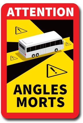 SIGNAL SAFETY Selbstklebender Aufkleber, Achtung, Gefahr, toter Winkel, obligatorisch, Bus/Auto