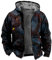 LUNULE Sweatjacke Herren Mit Kapuze Herbst Jacke M65 3D Druck Teddy Fleece Gefüttert Hoodie Winter Dicke Plüsch Innenfutter Jackenständer