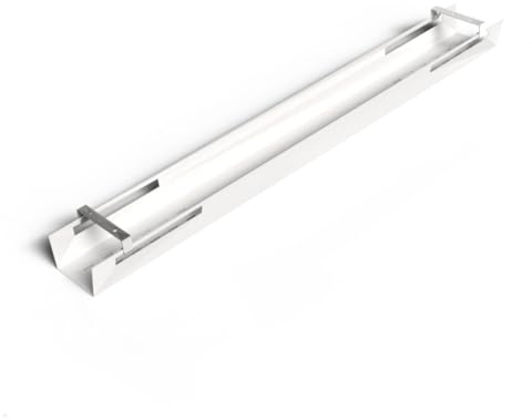 TecLines TKW007 Schreibtisch Kabelwanne mit Klemmhalter 1150 mm (Weiß)
