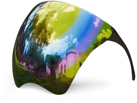 mayoken Full Face Sunglasses Futuristic Sun Protection Polarized Face Shield for Men & Women Anti-Fog Mirror Shield Glasses, Gold Tinted Gray, M