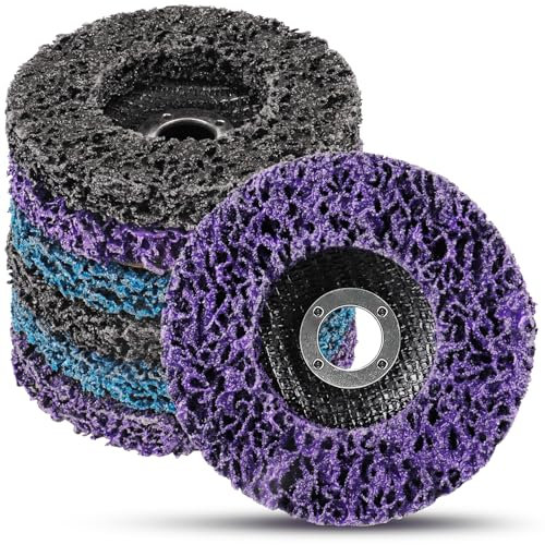Shineboc 6PCS Strip Discs Stripping Wheel 100mm 4inch Durable Poly Paint Removal Disc For Angle Grinder Clean and Remove Paint Coating Rust Welds Oxidation