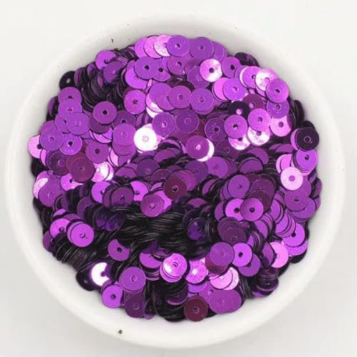 5 g/4 mm runde Pailletten, Basteln, Glitzer, Costura, Nähen, Handarbeit, Dekoration, Konfetti, DIY-Pailletten, Zubehör, violett, 4 mm