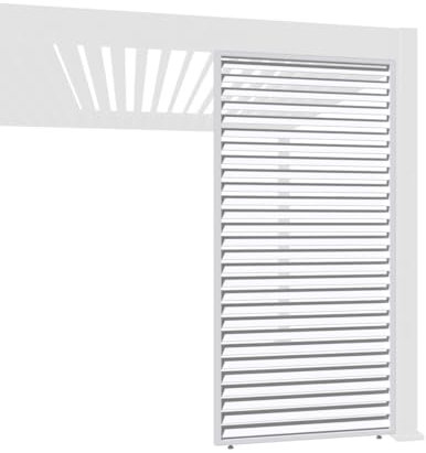 Weide Horizontale Lamellenwand Paneel Zubehör für Weide Pergola | Aluminium | Anthrazit, Weiß, Holzoptik | 3 Breiten | Flexibler Sichtschutz und optimale Luftzirkulation (Weiß, 113 cm)
