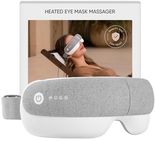 Freed Mind 3 Augenmassagegerät mit Wärme und Bluetooth, Geschenkset | Kommt mit Aufbewahrungstasche aus Wildleder, 5 Modi | Migräne-Linderung, Entspannung, Schlafenszeit Stressabbau | Massage, Wärme