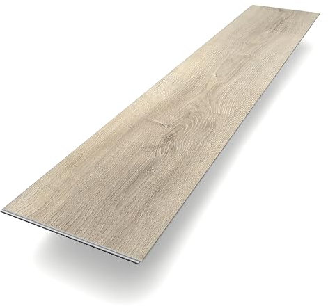 Vinylboden Klick Vinyl Premium Eiche Husum | Braun Holzoptik | integrierte Trittschalldämmung | 1220 x 225 x 5 mm | Paket mit 2,2 m² | Fußbodenheizung geeignet | 100% wasserfest | Bodenglück