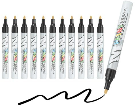 M&G Paint Marker Pens, 12Pcs Waterproof Paint Markers Quick Dry and Permanent Metallic Markers for Painting Stone, Wood, Plastic, Ceramic, Canvas, Glass, Tires, Black
