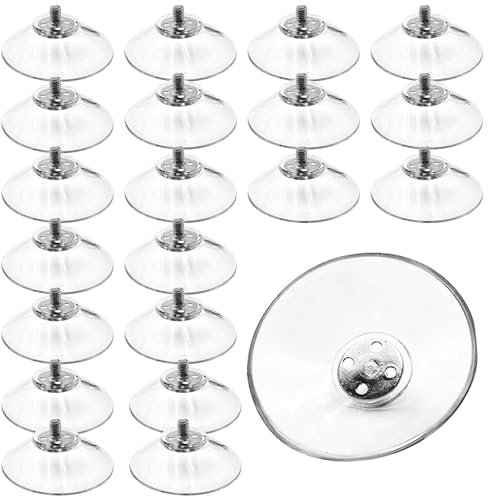 dancepandas 20 x Ventosa Roscada Diámetro 50 mm,Ventosas de Plástico,Ventosas para Azulejos,Ventosas de Plástico Transparente,para Cristales Puertas de Baño Luces Vidrio Ventana de Coche