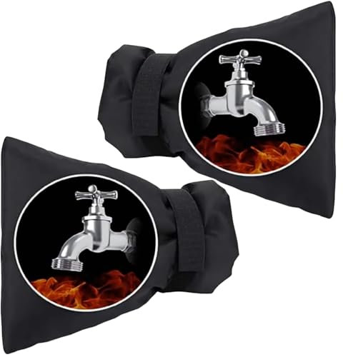 FINEVERNEK 2 pcs Housse de Robinet Extérieur, Protection Hivernale pour Robinet, Couvercle Antigel pour Robinet imperméable, Coque Protection hivernale Robinet, pour Protection Contre Le Gel en Hiver