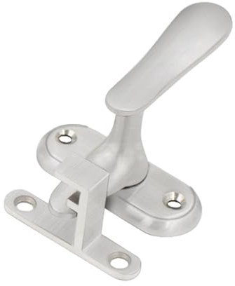 perfk Serrures de porte moustiquaire Serrure de porte coulissante de grange Serrure de porte à bascule pour armoire de sécurité de salle de bain Loquet de, Argent Grand