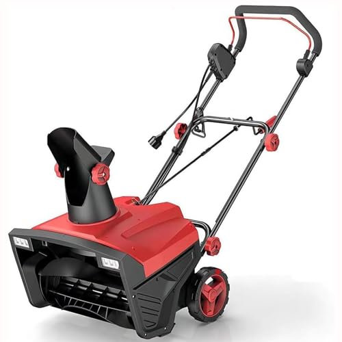 QYOEGSQ Electric Snow Blower,Corded Electric Snow Thrower with LED Lights & Adjustable Chute,Electric Snow Shovel,20x10 Inch Clearing Path,30 Feet Throwing Distance,for Driveway Walking Path Yards