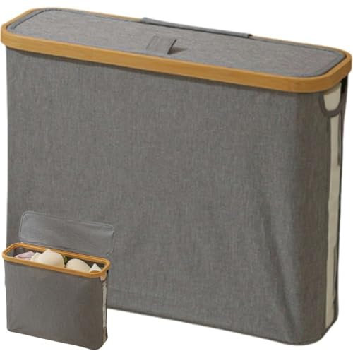 Panier De Papier Toilette, Rangement De Papier Toilette En Bambou – L'organisateur De Salle De Bain Ultime Avec Couvercle En Bambou, Grand Porte-papier Toilette, Armoire De Rangement Pour Papier