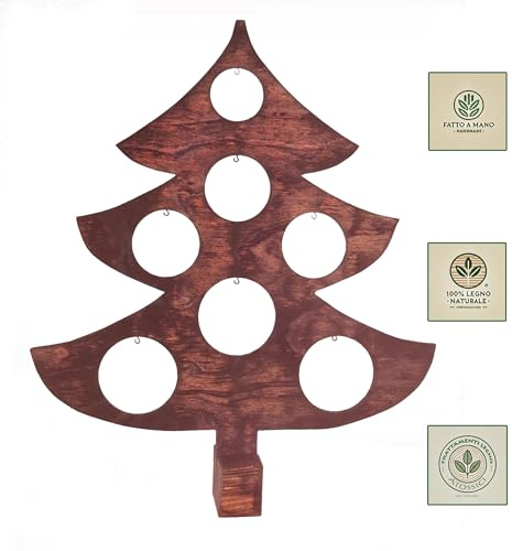 Albero di Natale in Legno Artigianale, Trattato con Prodotti Naturali - Perfetto per Tavolo o Parete