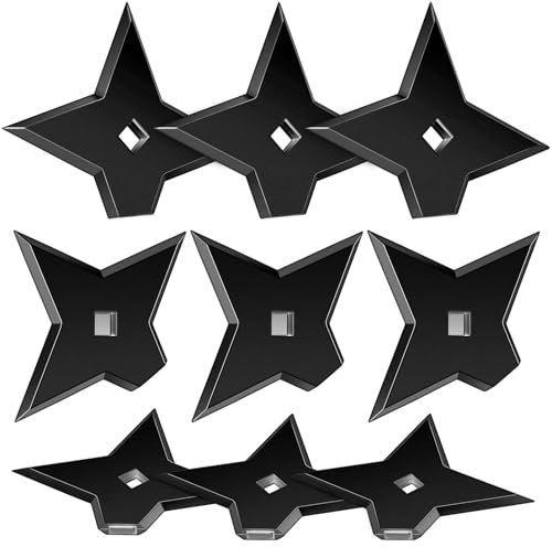 Weewooday 10 Pieces Ninja Magnet Cool Anime Refrigerator Magnets Funny Decorative Throwing Star for Home Office Whiteboard(Black)