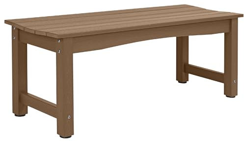 TinFrey Gartenbank wetterfest 2-Sitzer aus Polyholz (HIPS), Outdoorbank ohne Lehne Witterungsbeständige Parkbank in Holzoptik für Terrasse, Balkon & Garten, verblasst Nicht und Fault Nicht