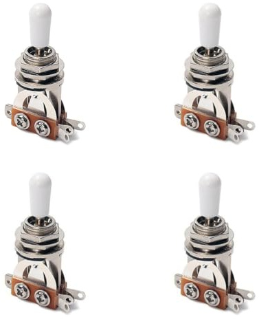 4 interruptores de palanca de guitarra de tipo abierto de 3 vías, selector de pastilla, para piezas de repuesto de guitarra eléctrica Epi Les Paul (4 piezas plateadas)