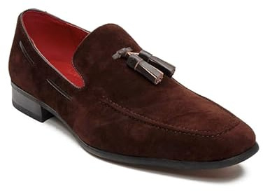 Mens Classic Faux Suede & Leather Tassel Loafers Retro Smart Casual Slip on Shoes