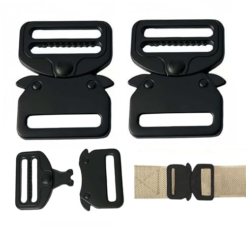 TUKEVA 2 Stück Schnellverschluss Steckschnalle 25 mm(Schwarz, 25mm) | steckschnallen für gurtbänder, aus metal, Schnallen Verschlüsse für Paracord ,Armband,Rucksack,Schlüsselanhänger,DIY Zubehör