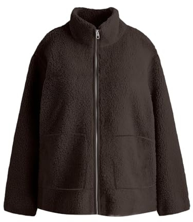 Flodxo Femmes Polaire Zip Up Maternité Bébé Portant Manteau D'hiver Pull Épais Sweatshirt Pull Veste pour Femme Marron L