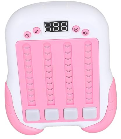 SIXRUN Musikalische Rhythmus-Tasten-Spielekonsole für mit Verschiedenen Herausforderungsmodi, Sichere Musikspielmaschine für die Koordinationsfähigkeiten von Kindern, Kreativer Kunststoff (PINK)