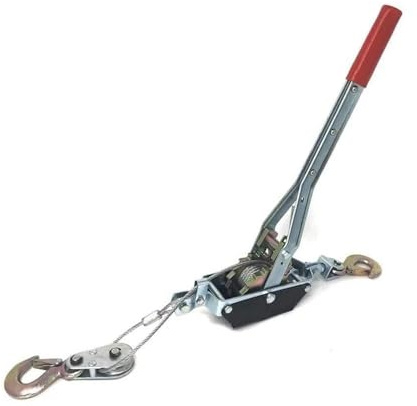 Kovalmax Kovalmax Handseilzug Hebelzug 4 Tonnen mit Doppelhaken aus Messing Stahlseil 100cm Ø6mm Sicherheitssperre Tragkraft 4000kg
