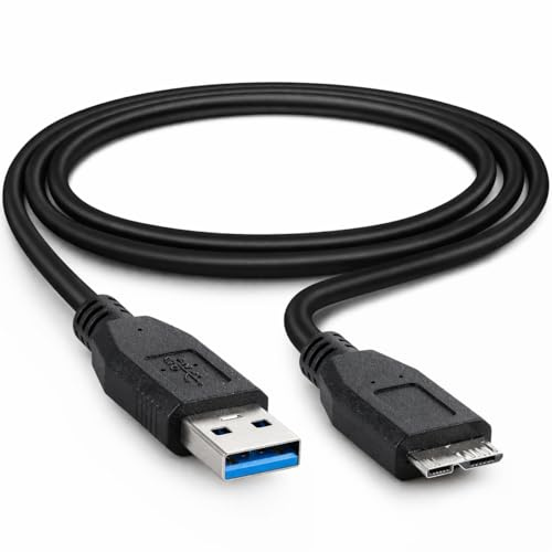 Trifletopia USB 3.0 A to Micro B External Hard Drive Cable 0.5M - Data Lead Compatible with Seagate Expansion, WD Elements and Toshiba Canvio Portable HDD SSD, Black
