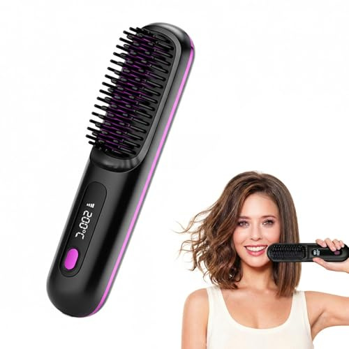 Cefryna Stylingbürste für Kurze Haare, Go Brush Pro für kurzes haar, Die ERSTE intelligente Syling-Bürste für kurzes Haar (Schwarz)