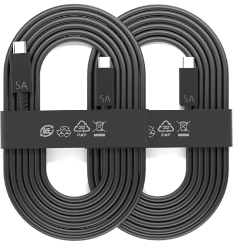 AIAUXAI 45W USB C Cable 1.8M2Pack for Samsung Charger Fast Charging Cord 5A | for Samsung Galaxy S26 S25 S24 S23 Ultra FE Z Fold 7 A16 A17 Tab S10 S9 A9 A56 A37 A36/iPhone 17 16 Phone Charger Cable,Black