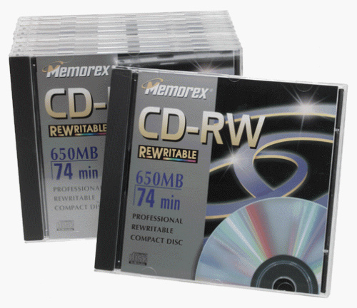 Memorex CD-RW-Medien, 700 MB/80 Minuten, 24 x CD-RW, inkl. schlankem Etui, 10 Stück